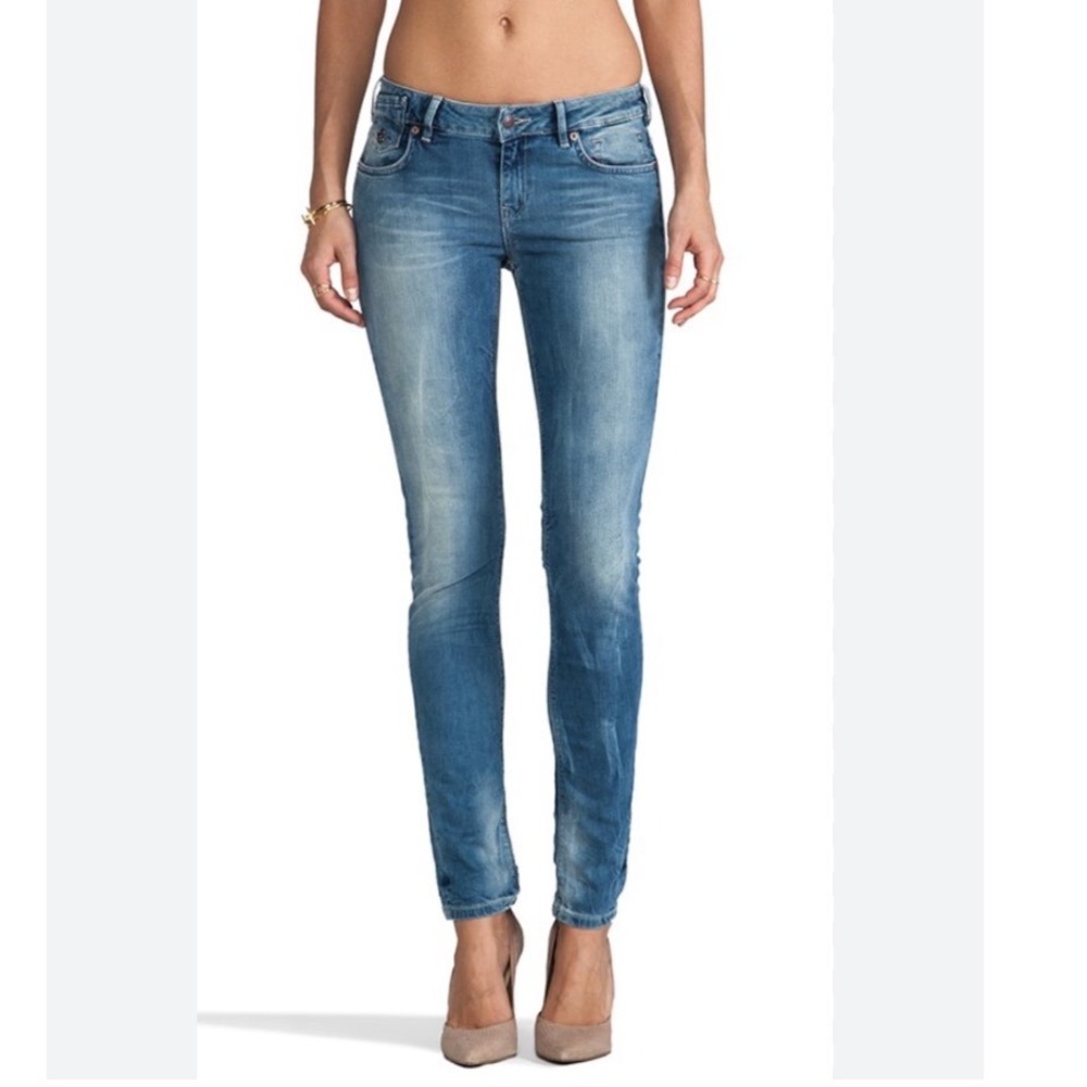 Scotch & Soda Maison Scotch La Parisienne Skinny Jeans Blue Stretch Denim Sz 32